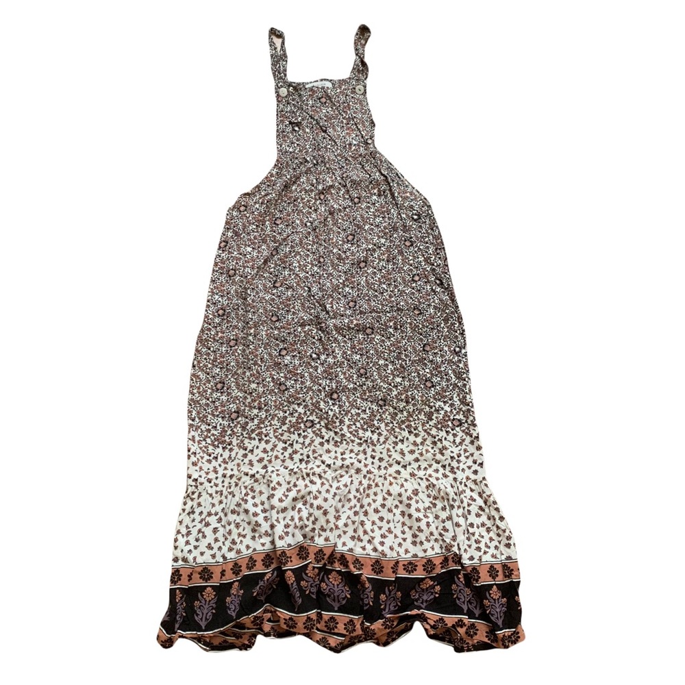Auguste The Label Floral Rayon Pinafore Maxi Dress | Boho Bohemian Flower Print